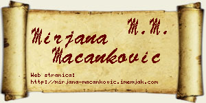 Mirjana Macanković vizit kartica